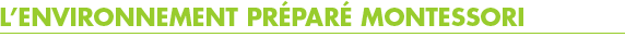 L'environnement pr&eacute;par&eacute; Montessori